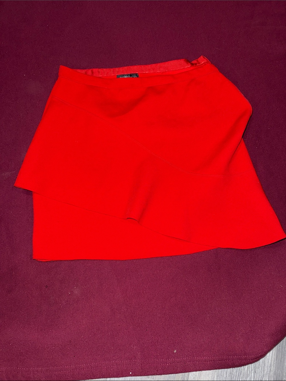 Topshop Red Asymmetrical Layered Skirt